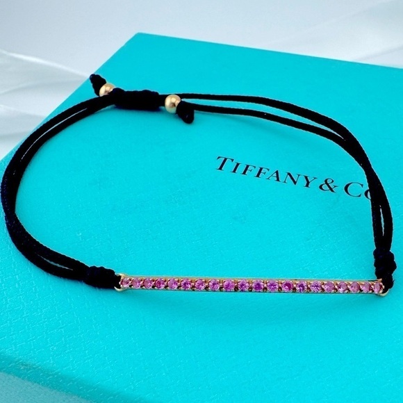 Tiffany & Co. 18k Pink Sapphire Metro Bar Bracelet in Rose Gold - Picture 1 of 6